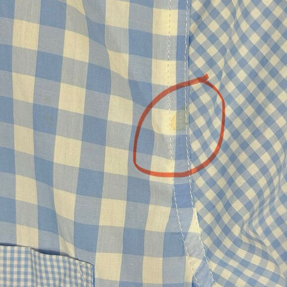 J. Crew Womens 4 Boy Blue White Gingham Prairie Long Sleeve Button Front Shirt - Picture 7 of 8